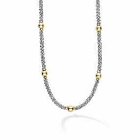 Signature Caviar 18K Gold Station Necklace