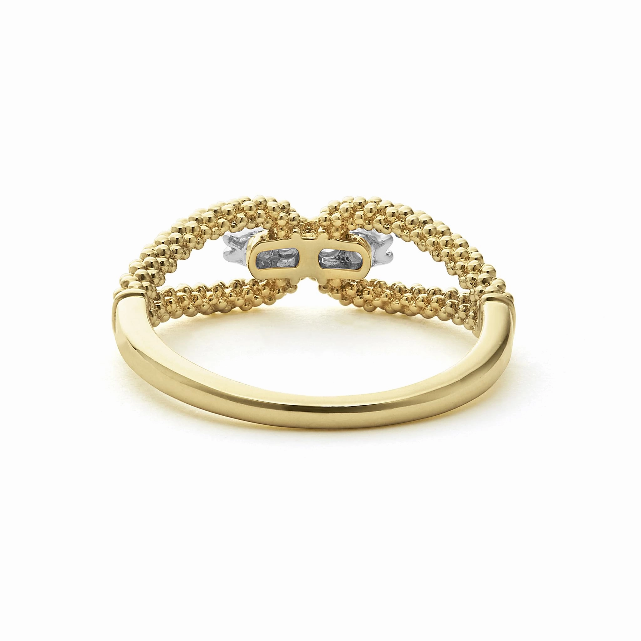 Signature Caviar 18K Gold Superfine Diamond Center Ring