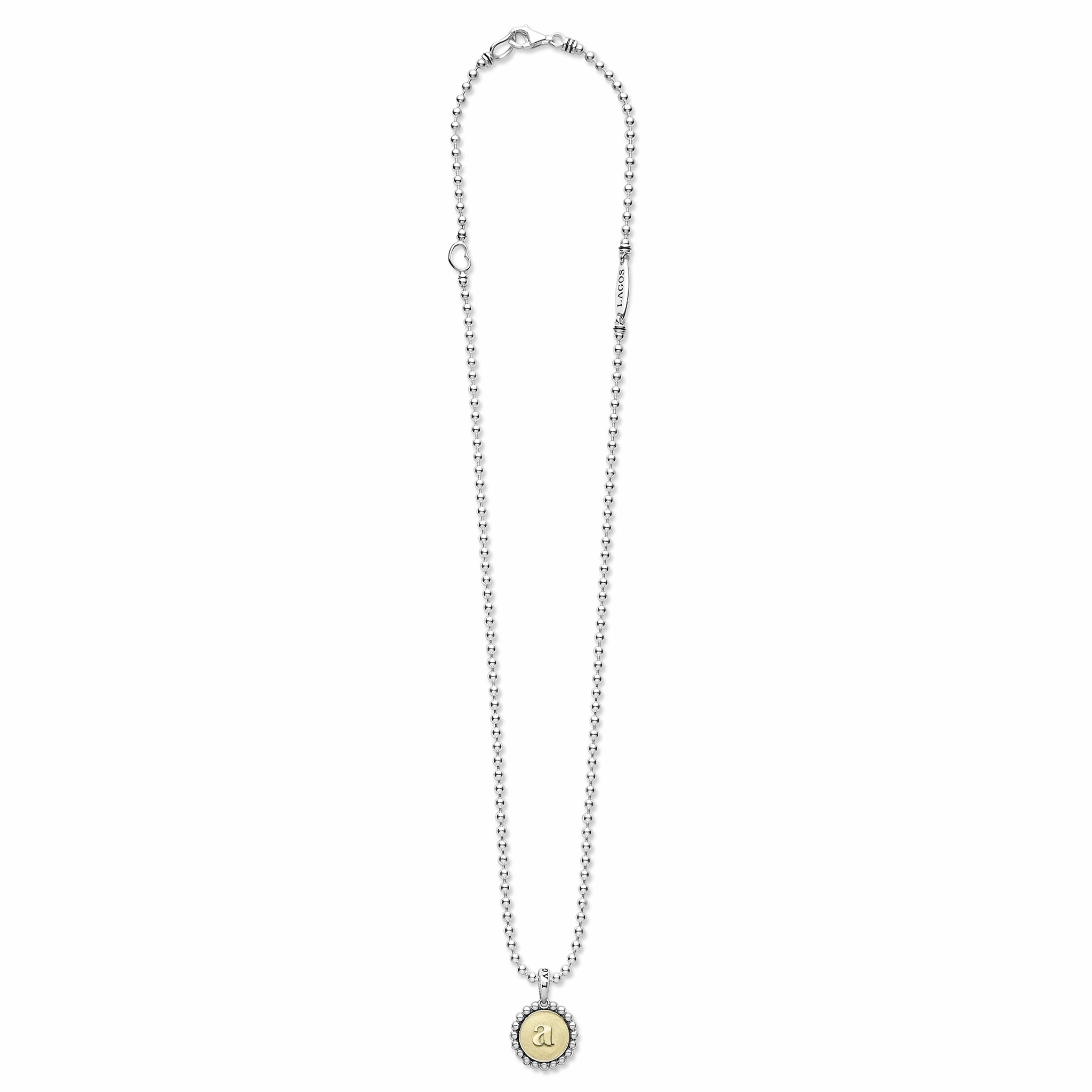 Signature Caviar A Initial Charm Necklace