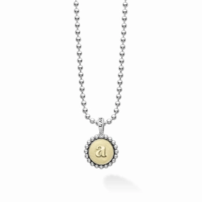 Signature Caviar A Initial Charm Necklace
