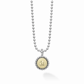 Signature Caviar A Initial Charm Necklace