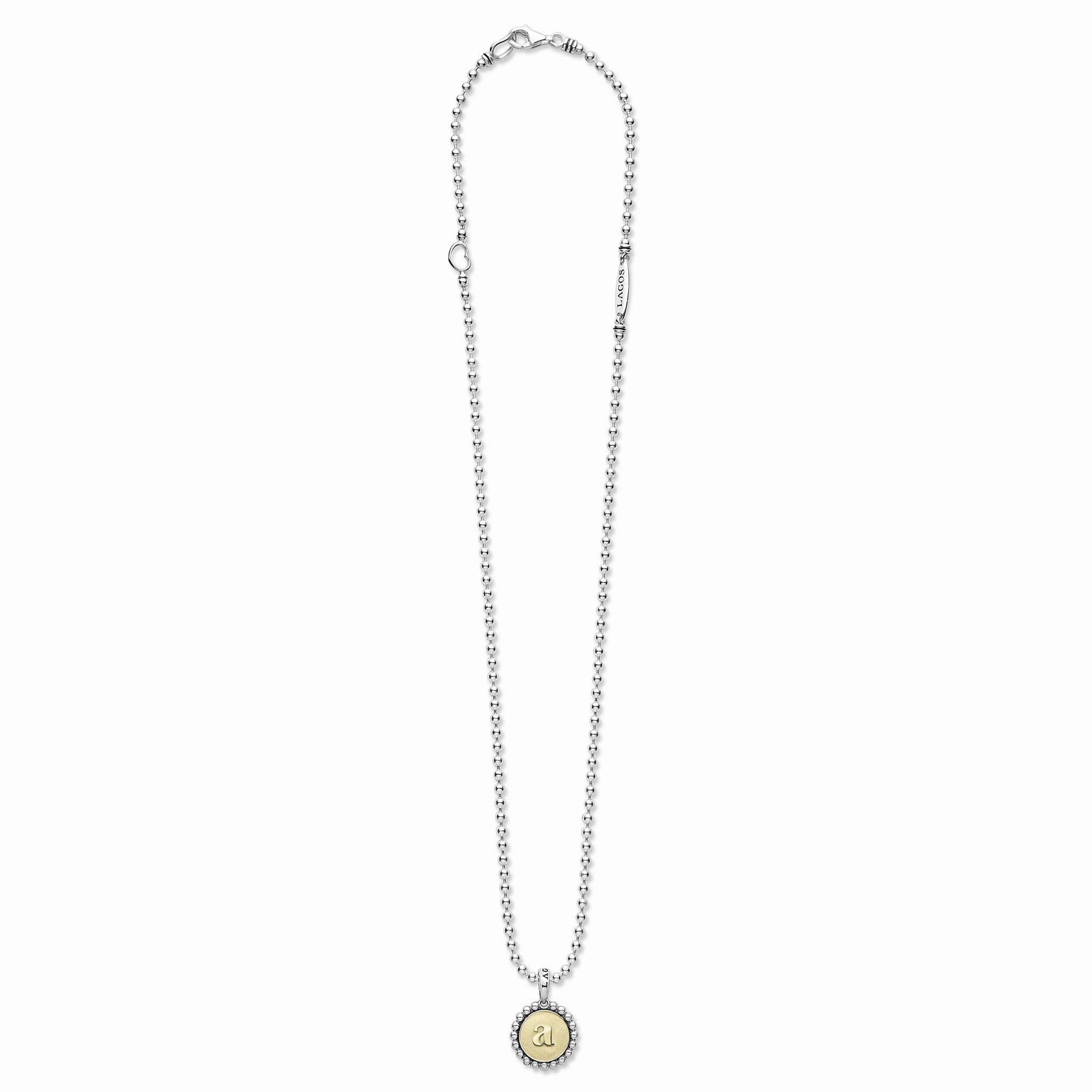 Signature Caviar A Initial Charm Necklace