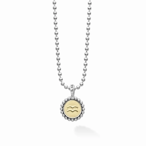 Signature Caviar Aquarius Zodiac Charm Necklace