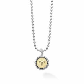 Signature Caviar Aries Zodiac Charm Necklace