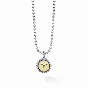 Signature Caviar Aries Zodiac Charm Necklace