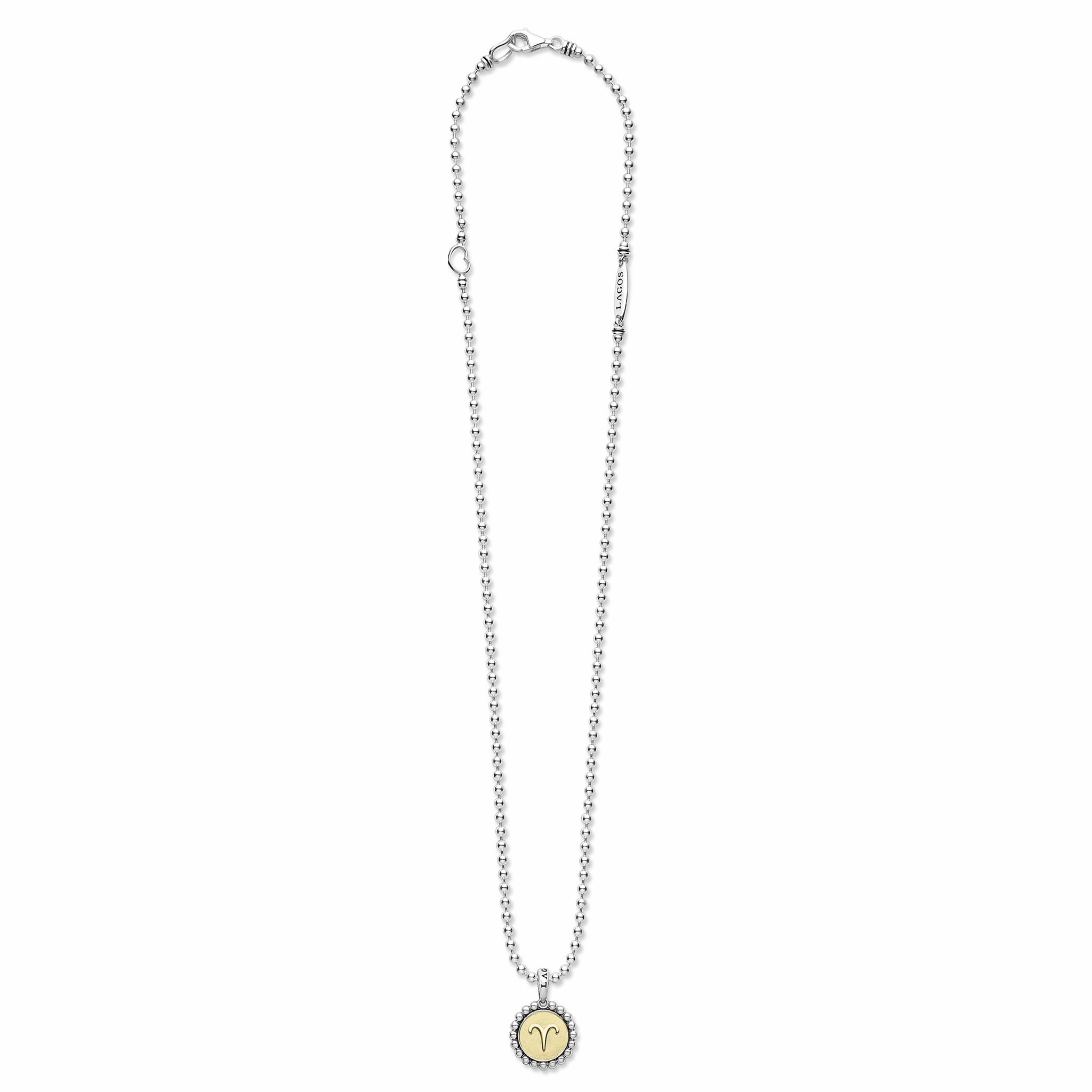 Signature Caviar Aries Zodiac Charm Necklace