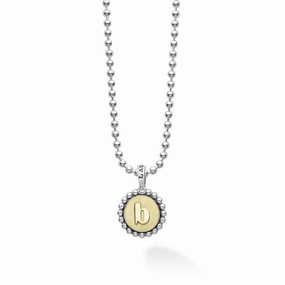 Signature Caviar B Initial Charm Necklace