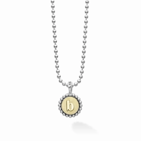 Signature Caviar B Initial Charm Necklace