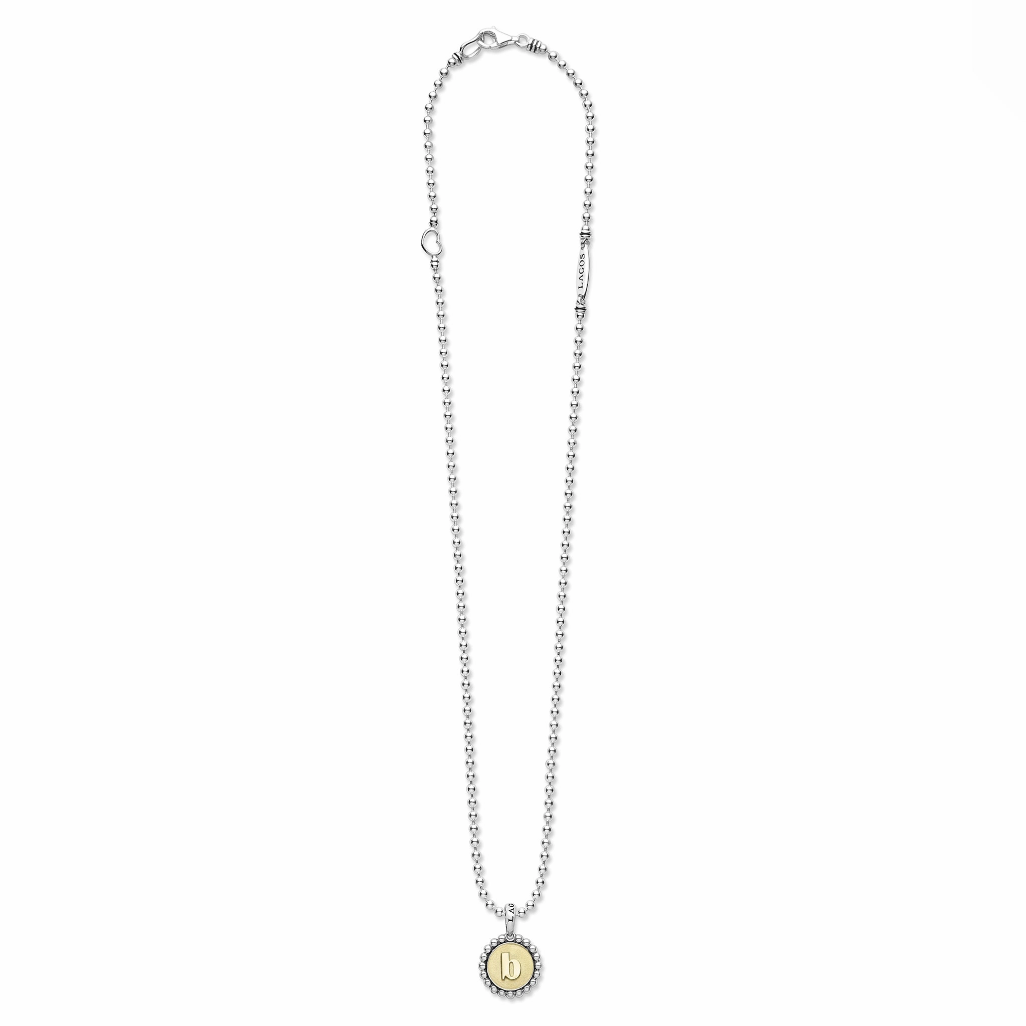 Signature Caviar B Initial Charm Necklace