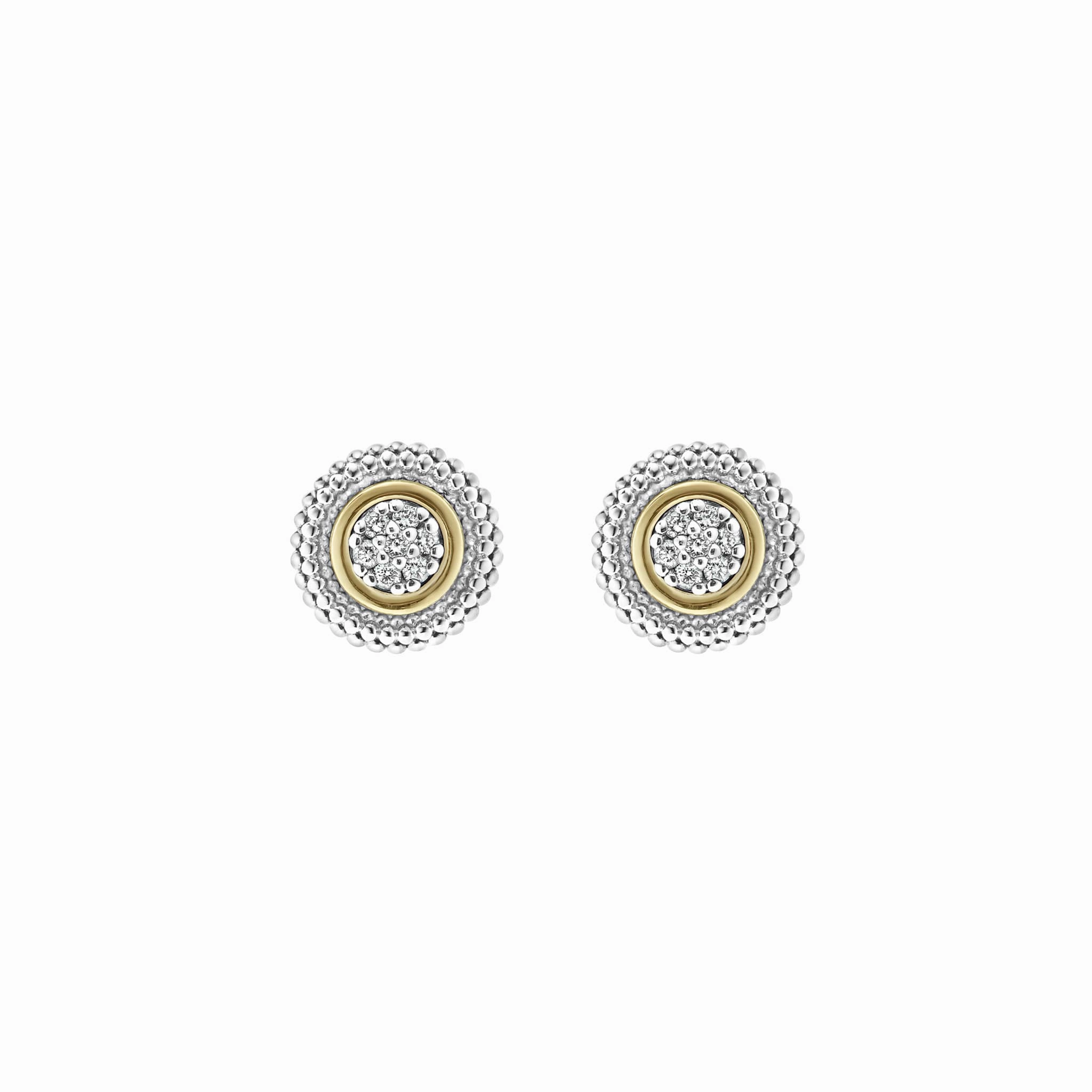 Signature Caviar Beaded Diamond Stud Earrings