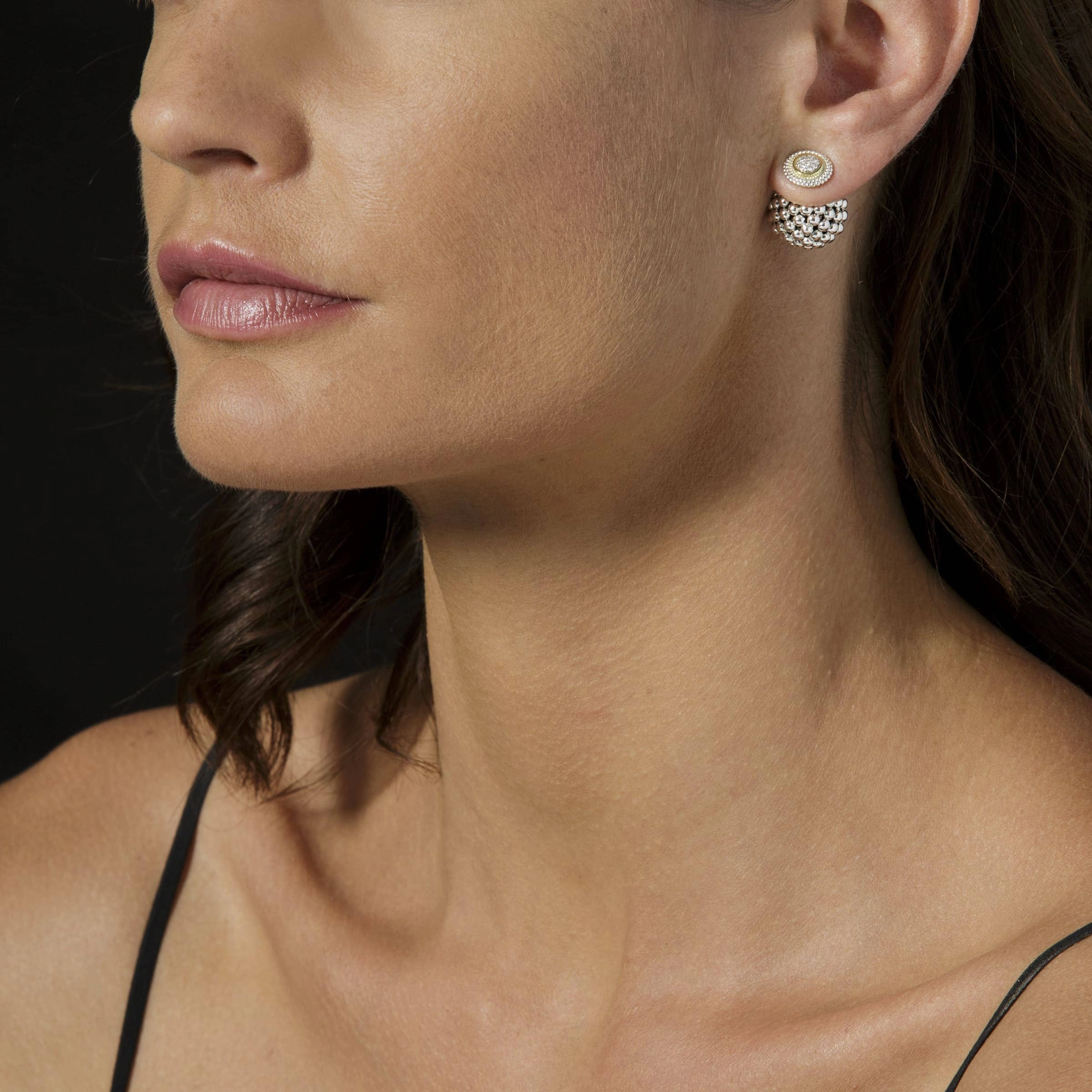 Signature Caviar Beaded Diamond Stud Earrings
