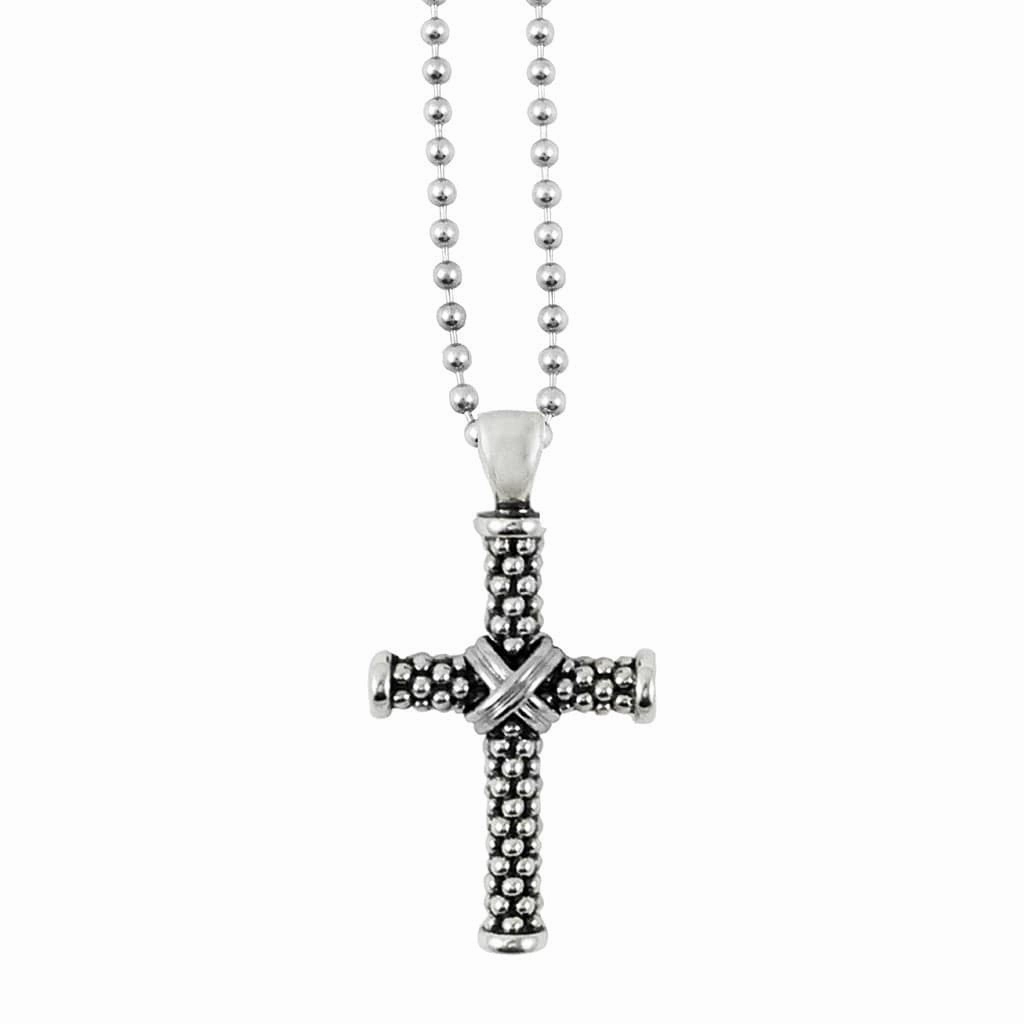 Signature Caviar Caviar Beaded Cross Pendant Necklace