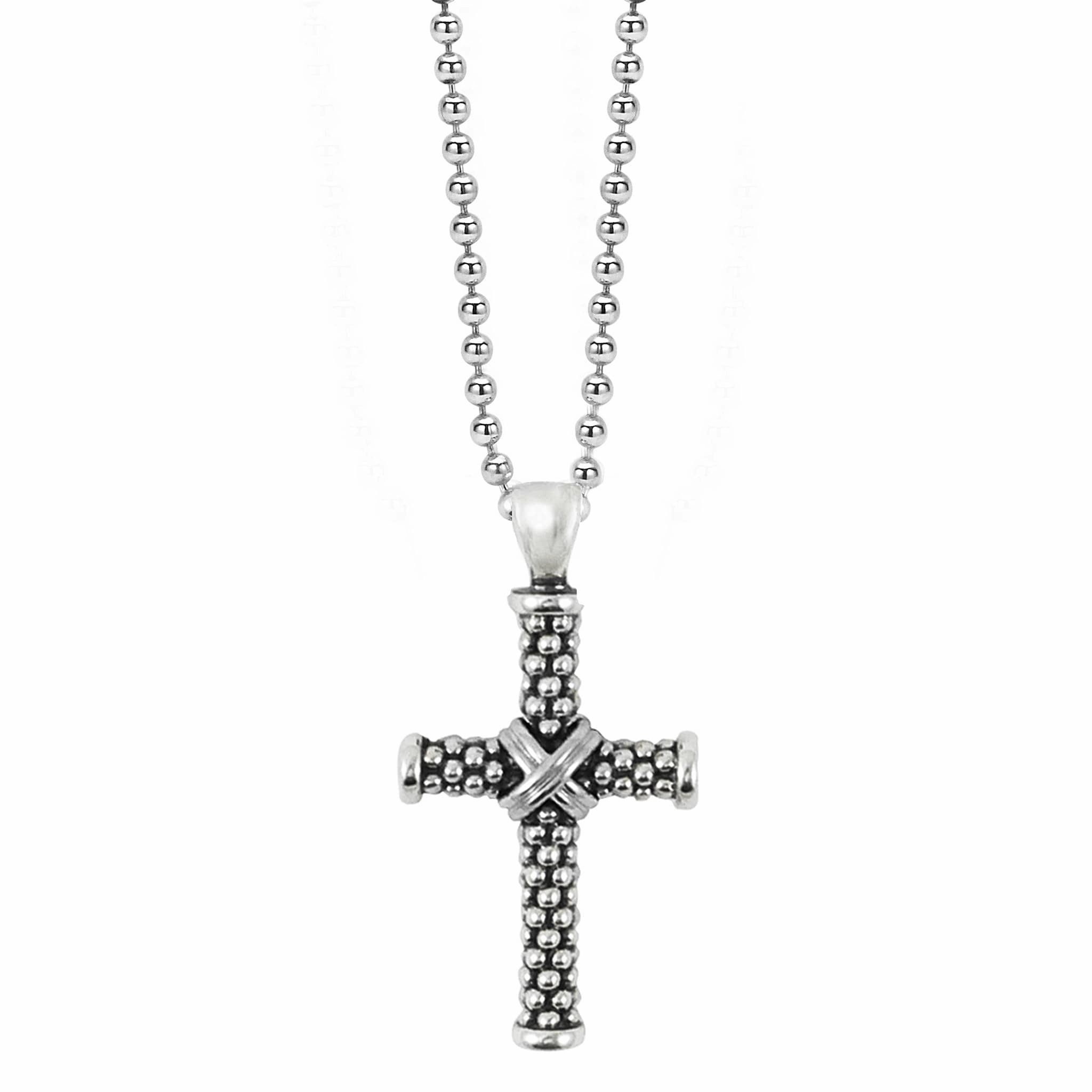 Signature Caviar Caviar Beaded Cross Pendant Necklace