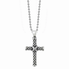 Signature Caviar Caviar Beaded Cross Pendant Necklace