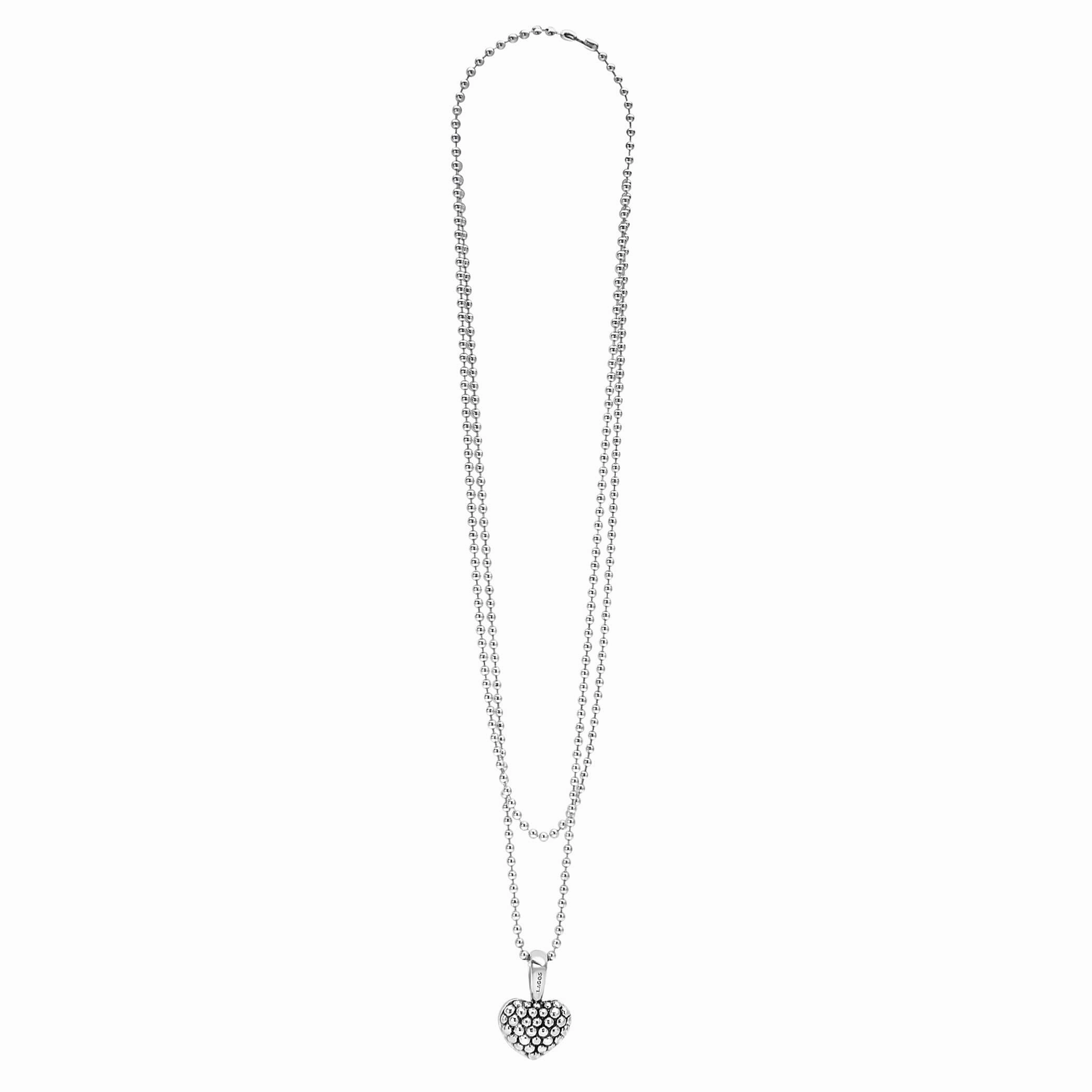 Signature Caviar Caviar Beaded Heart Pendant Necklace