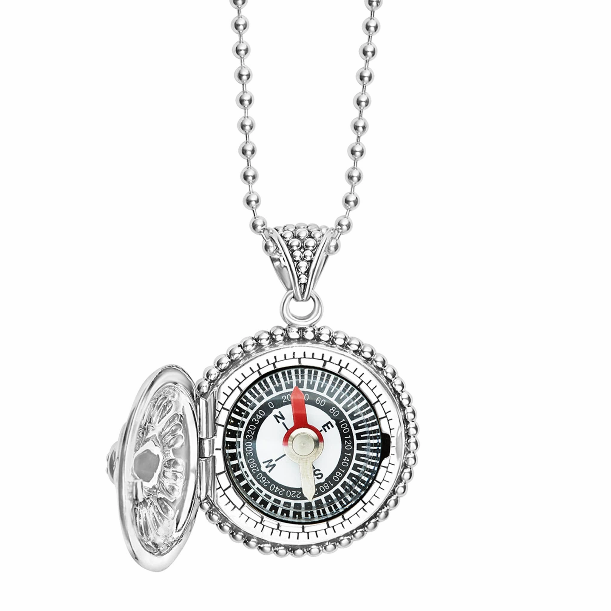 Signature Caviar Compass Pendant Necklace