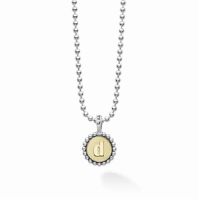 Signature Caviar D Initial Charm Necklace
