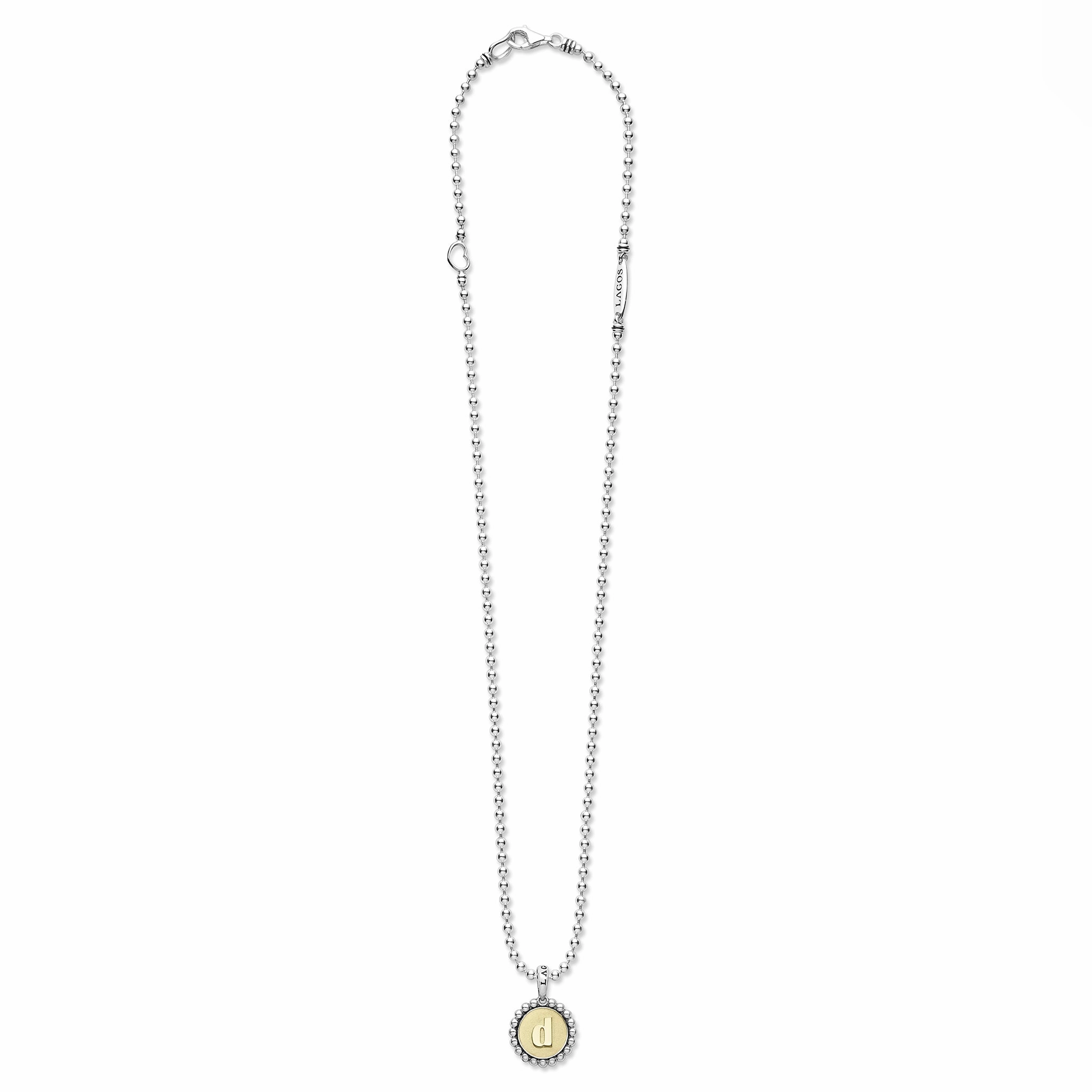 Signature Caviar D Initial Charm Necklace