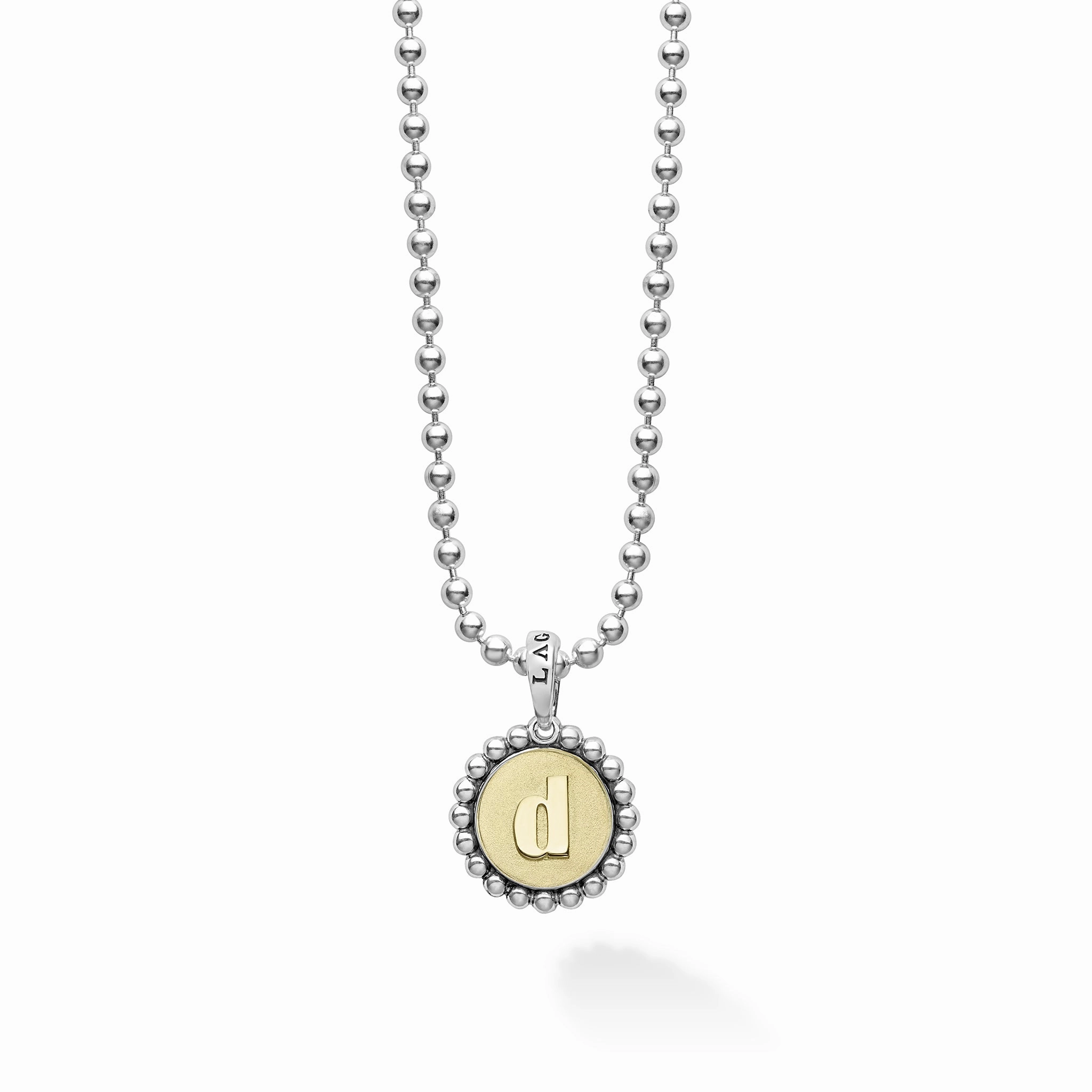 Signature Caviar D Initial Charm Necklace