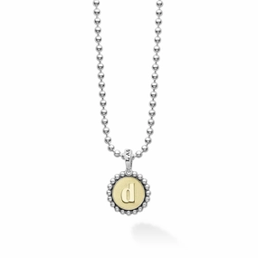 Signature Caviar D Initial Charm Necklace