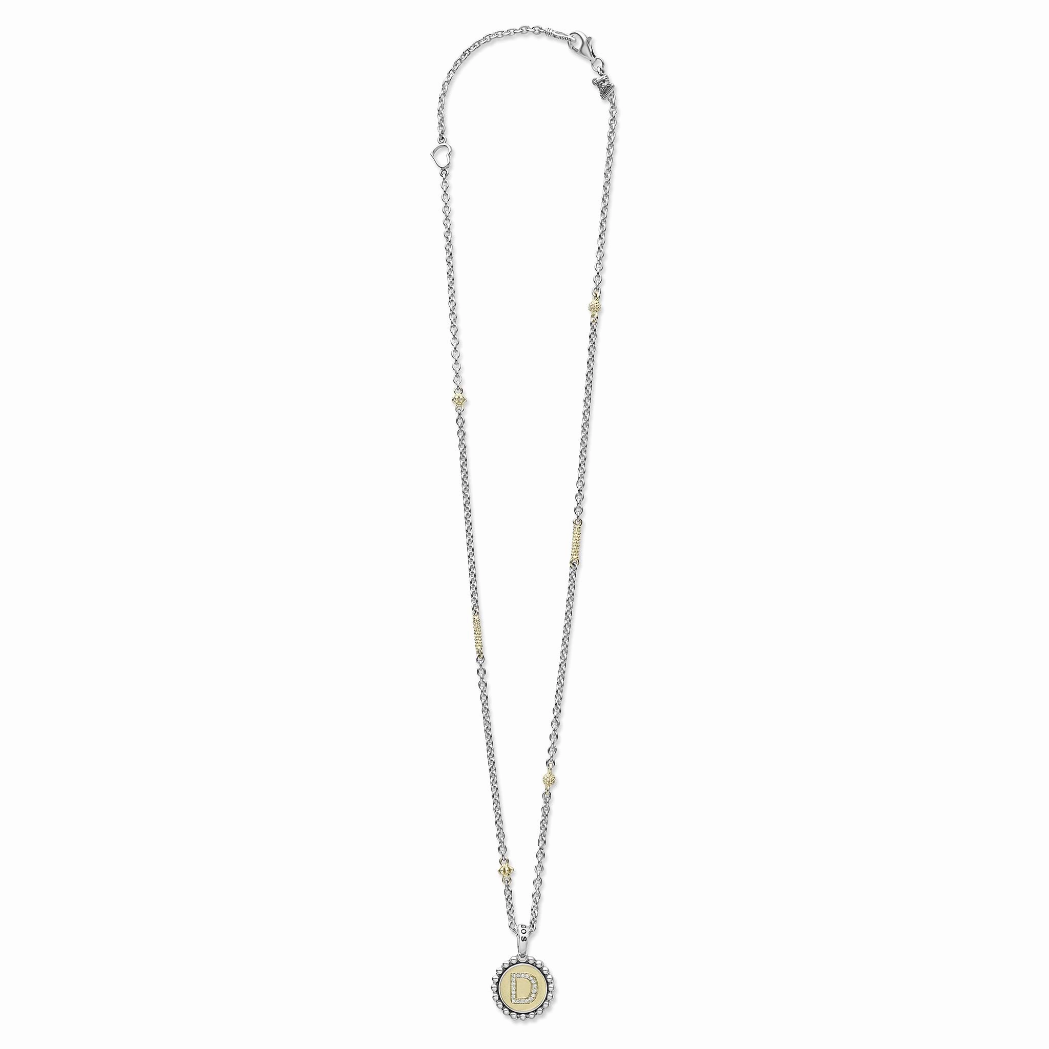 Signature Caviar D Initial Diamond Charm Necklace