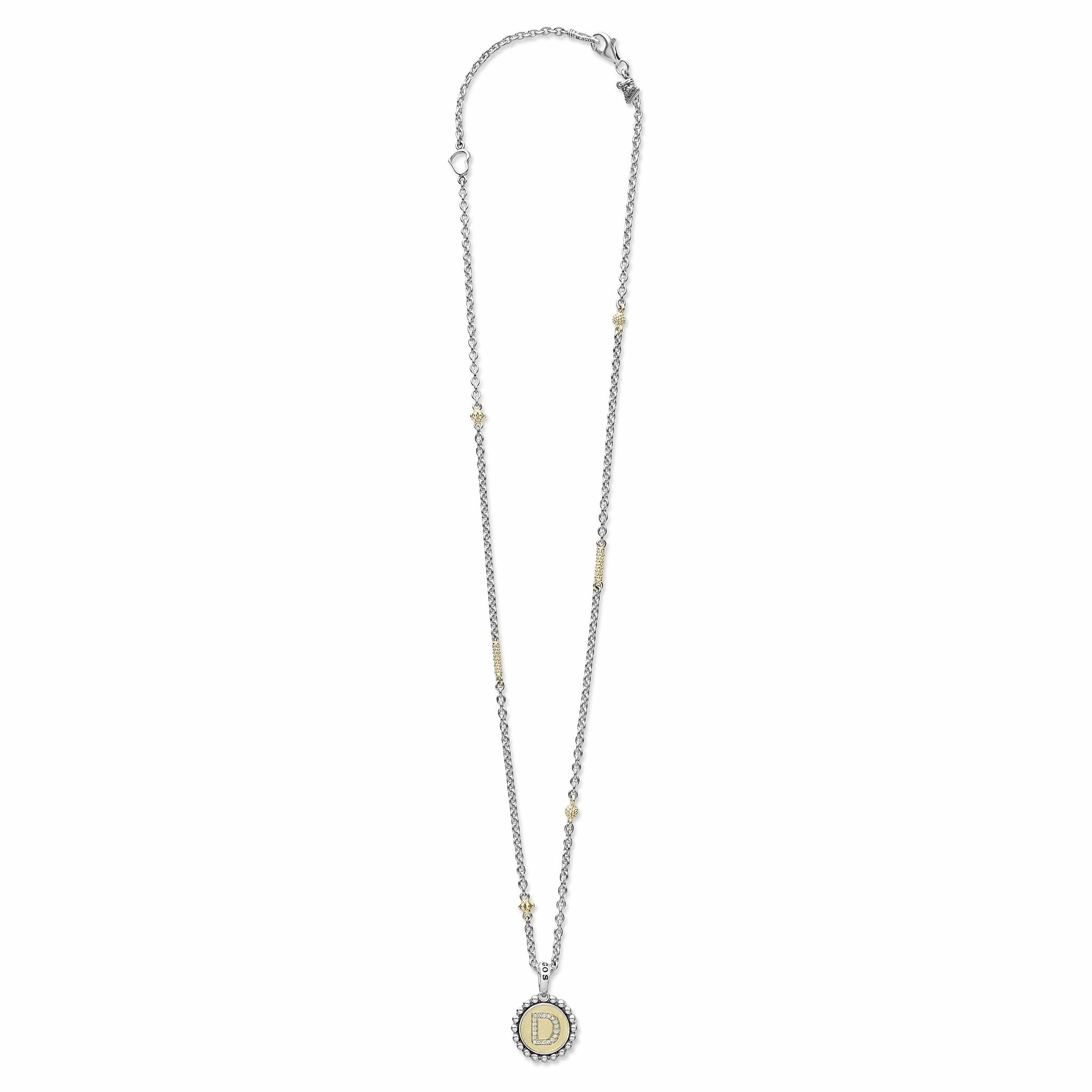Signature Caviar D Initial Diamond Charm Necklace