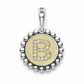 Signature Caviar Diamond B Initial Charm