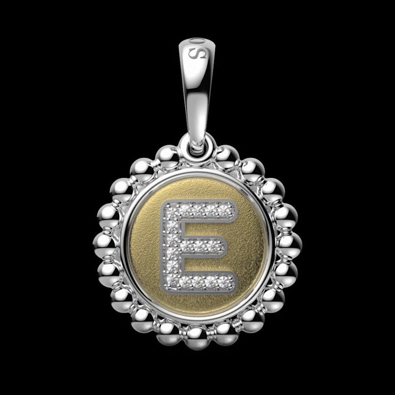 Signature Caviar Diamond E Initial Charm