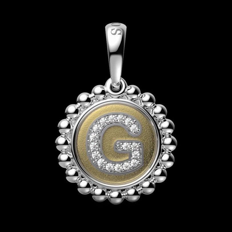 Signature Caviar Diamond G Initial Charm