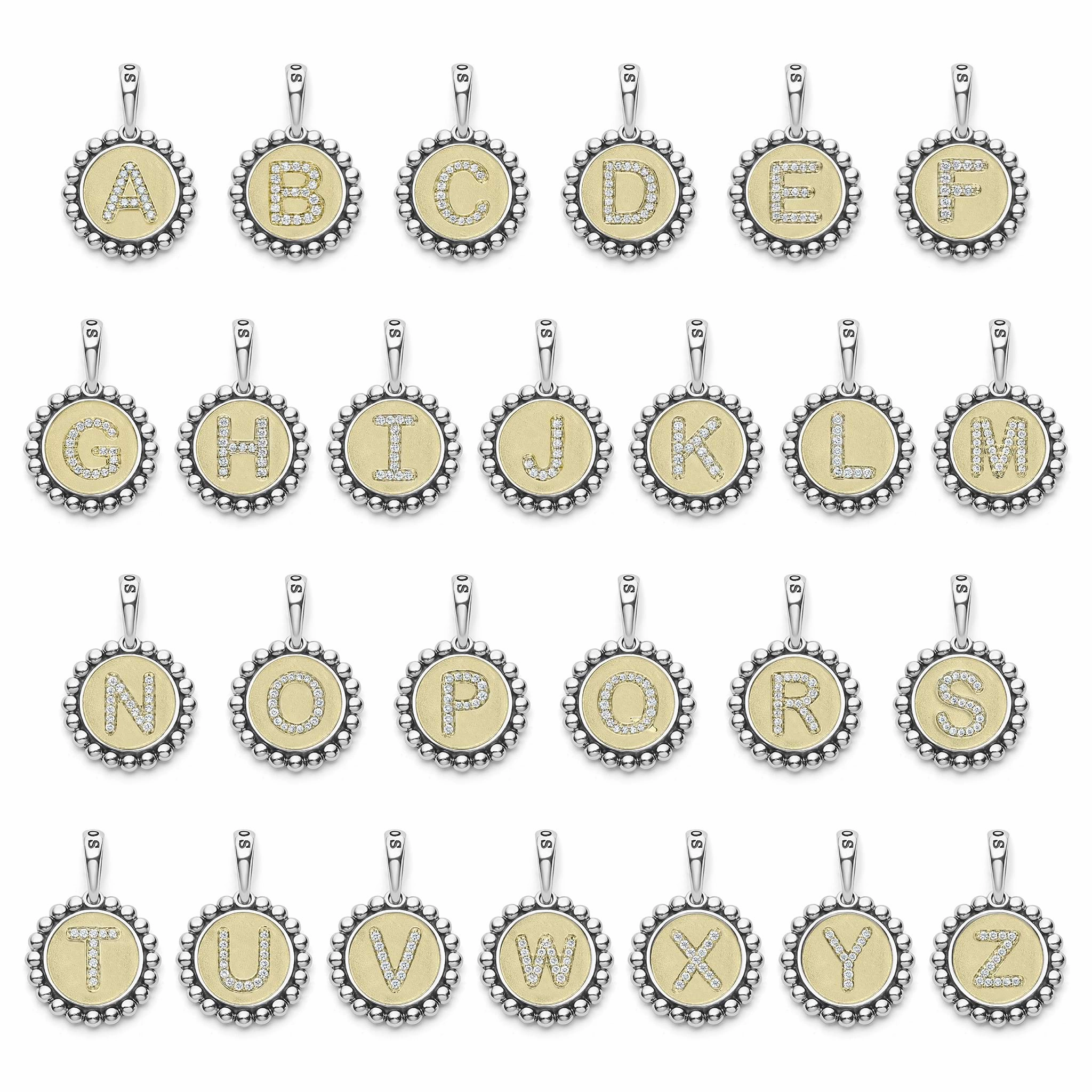 Signature Caviar Diamond H Initial Charm