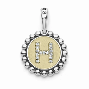 Signature Caviar Diamond H Initial Charm