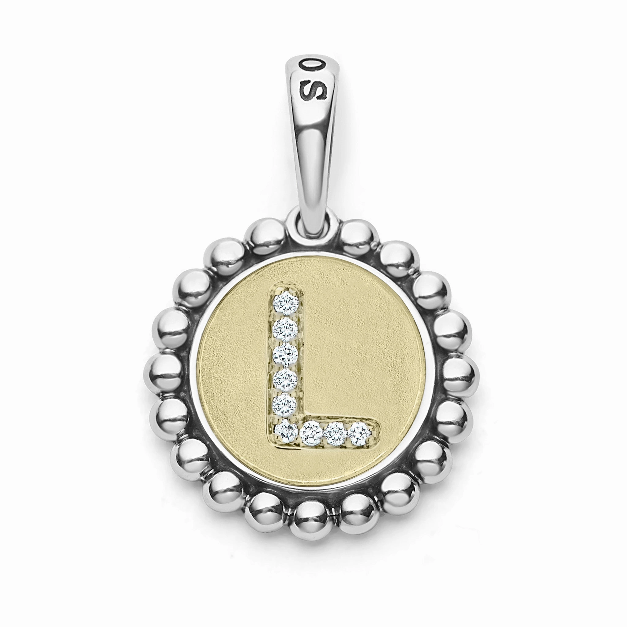 Signature Caviar Diamond L Initial Charm