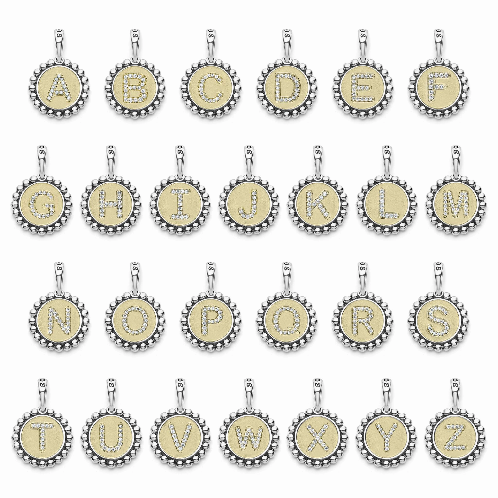 Signature Caviar Diamond M Initial Charm