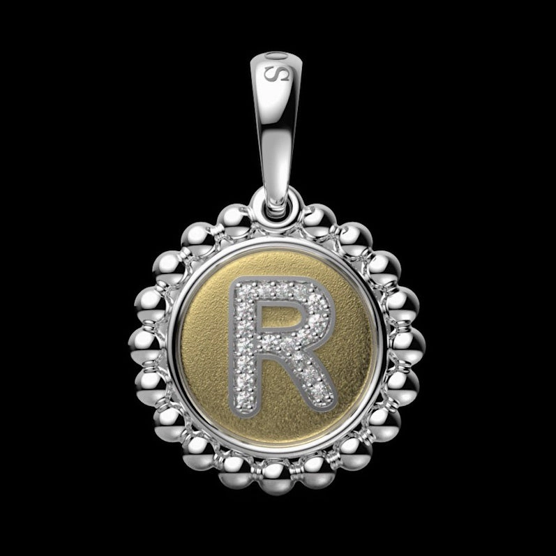 Signature Caviar Diamond R Initial Charm