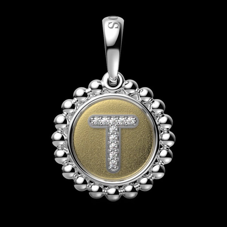 Signature Caviar Diamond T Initial Charm
