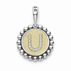 Signature Caviar Diamond U Initial Charm