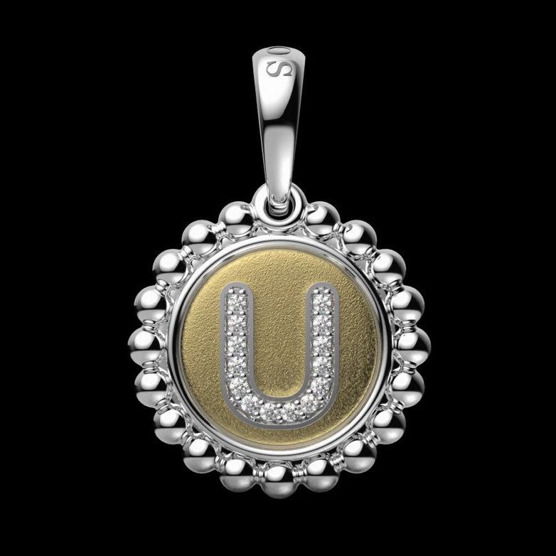 Signature Caviar Diamond U Initial Charm