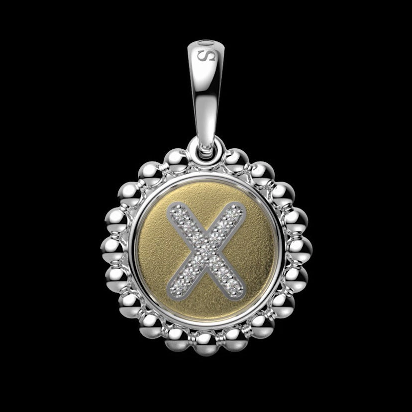 Signature Caviar Diamond X Initial Charm