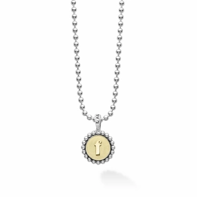 Signature Caviar F Initial Charm Necklace
