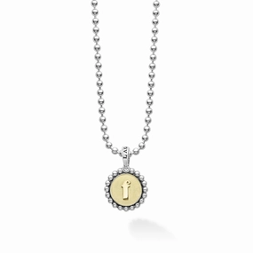 Signature Caviar F Initial Charm Necklace