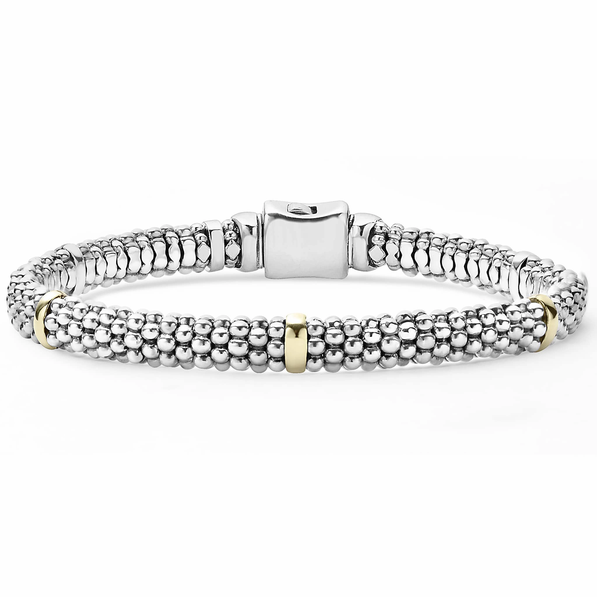 Signature Caviar Five Gold Station Caviar Bracelet | 6mm