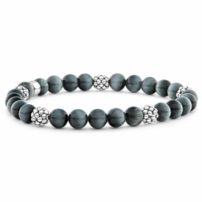 Signature Caviar Five Station Silver Eagle Eye Bead Bracelet