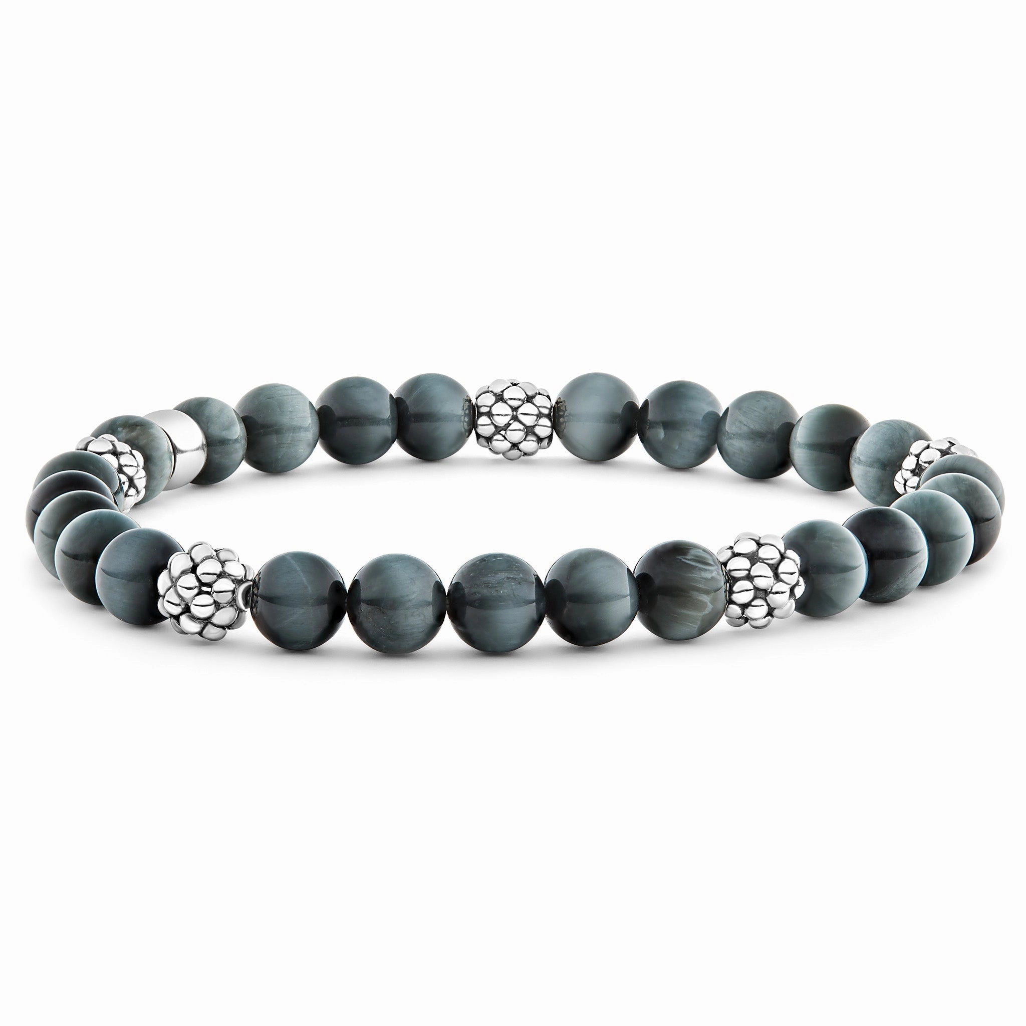 Signature Caviar Five Station Silver Eagle Eye Bead Bracelet