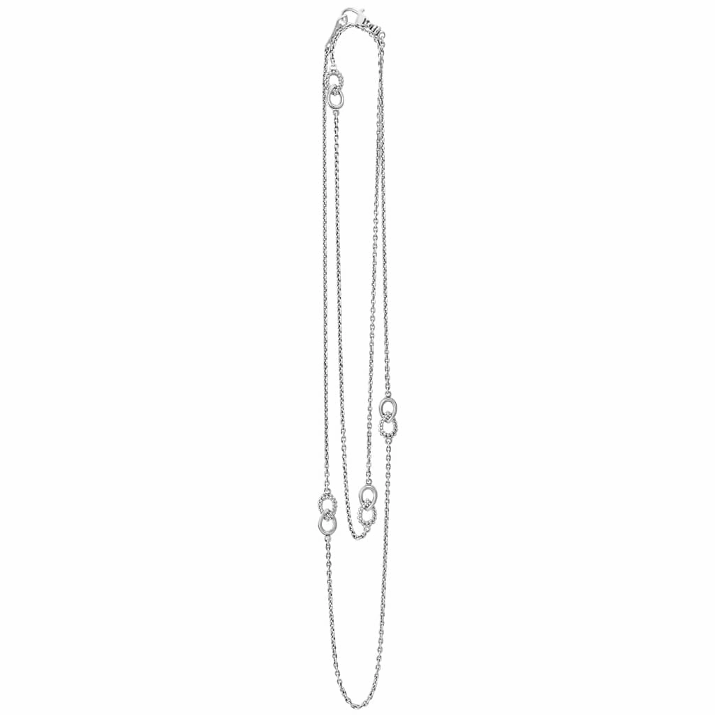 Signature Caviar Fluted Link Station Necklace