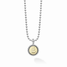 Signature Caviar G Initial Charm Necklace