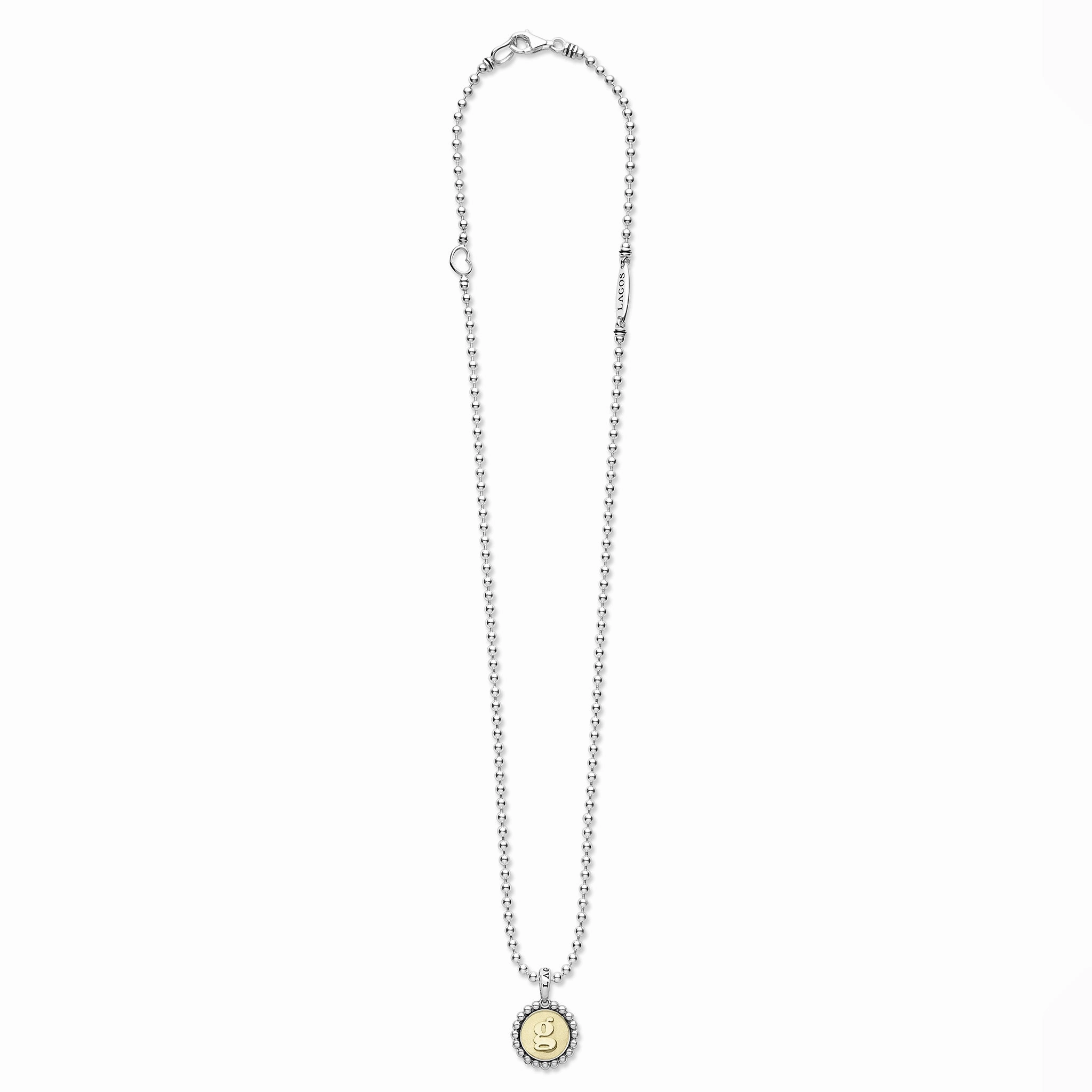 Signature Caviar G Initial Charm Necklace
