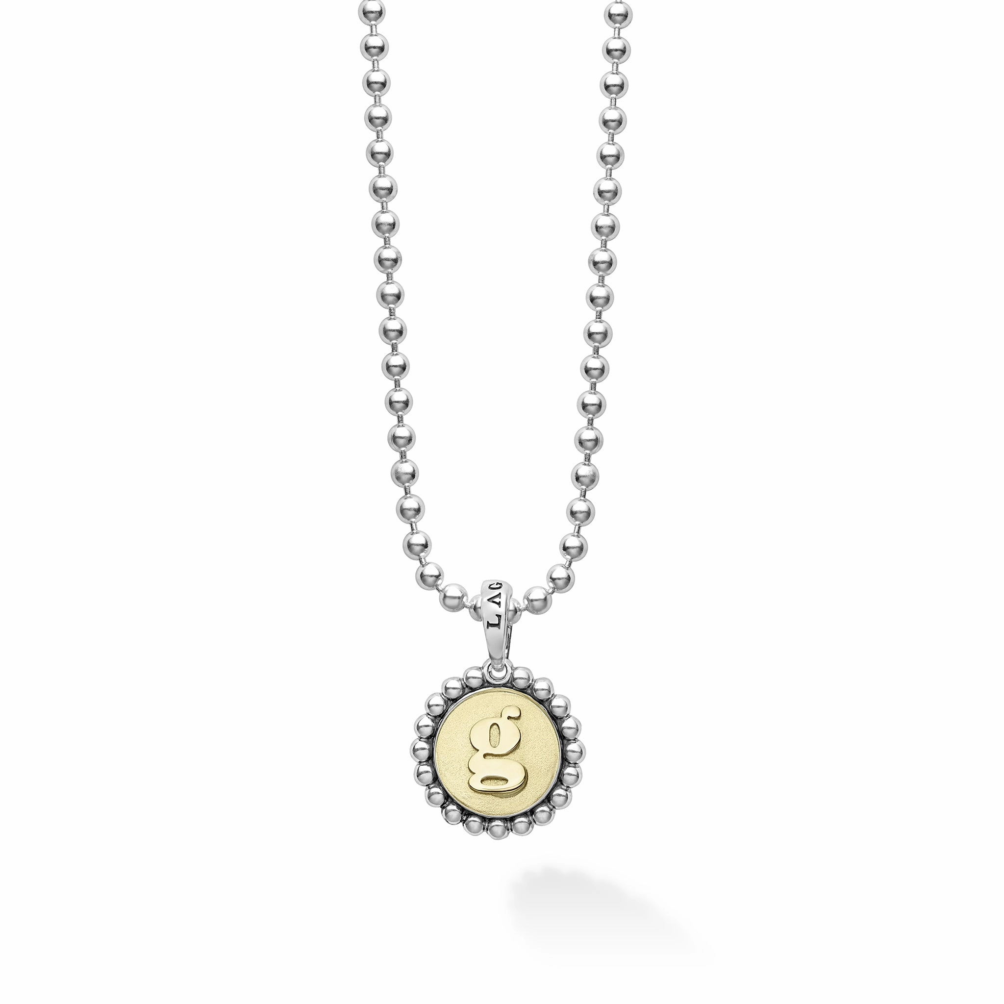Signature Caviar G Initial Charm Necklace