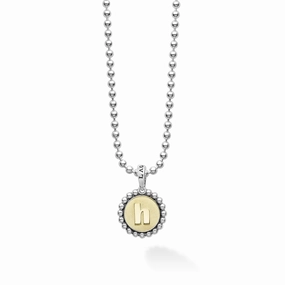 Signature Caviar H Initial Charm Necklace