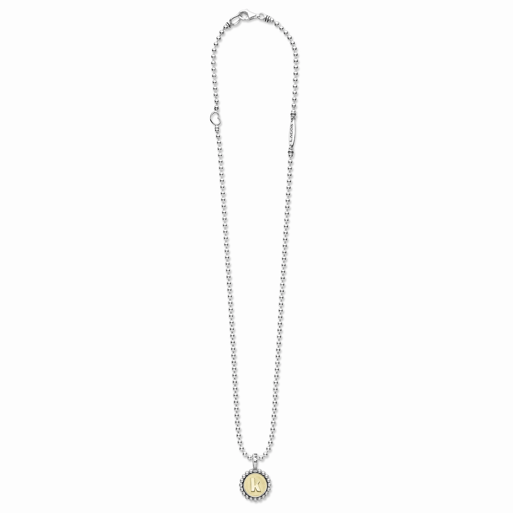 Signature Caviar K Initial Charm Necklace