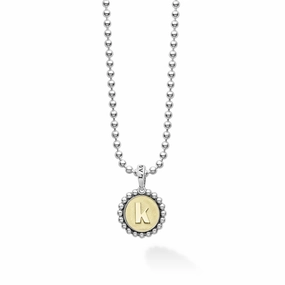 Signature Caviar K Initial Charm Necklace